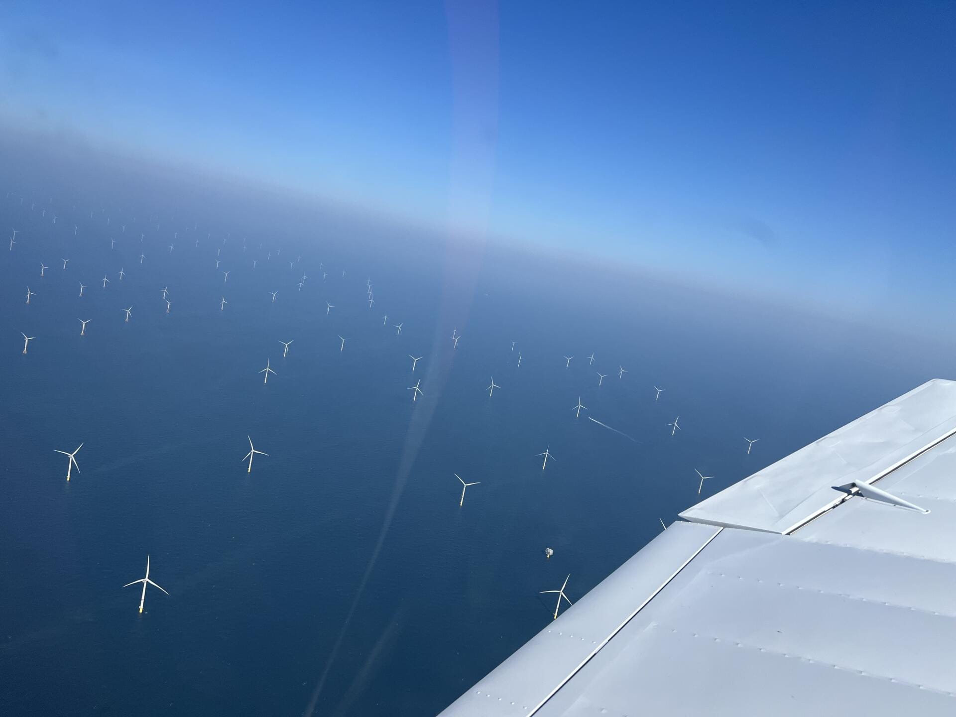 Thornton windmill farm and Port of Zeebrugge