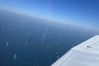 Thornton windmill farm and Port of Zeebrugge