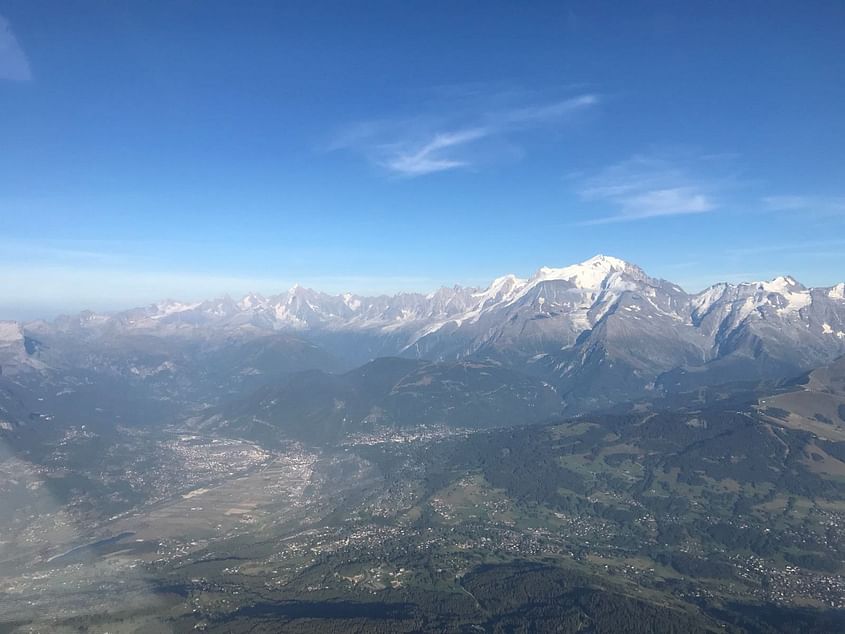 vol direction le mont blanc