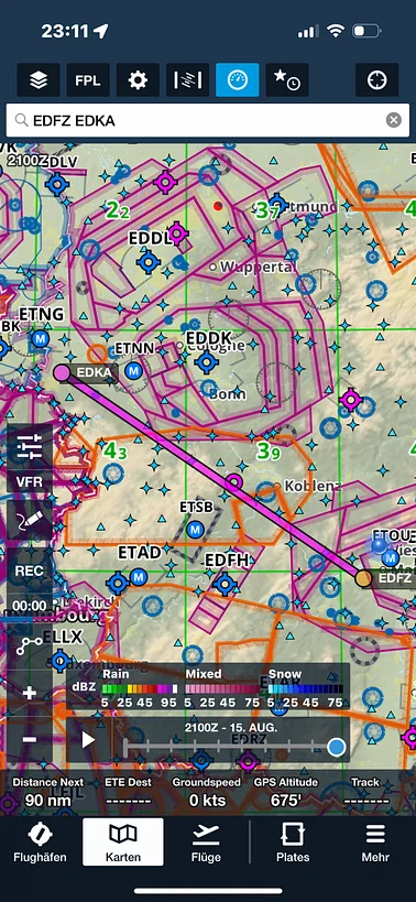 Flug Mainz - Aachen (Region Heibsberg)