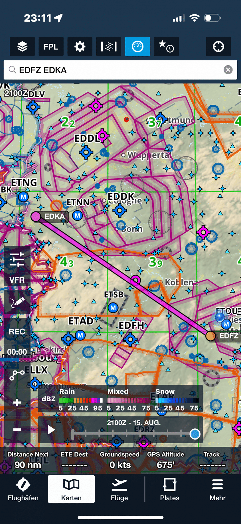 Flug Mainz - Aachen (Region Heibsberg)