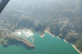 Colle di Tora town on the shores of Turano lake