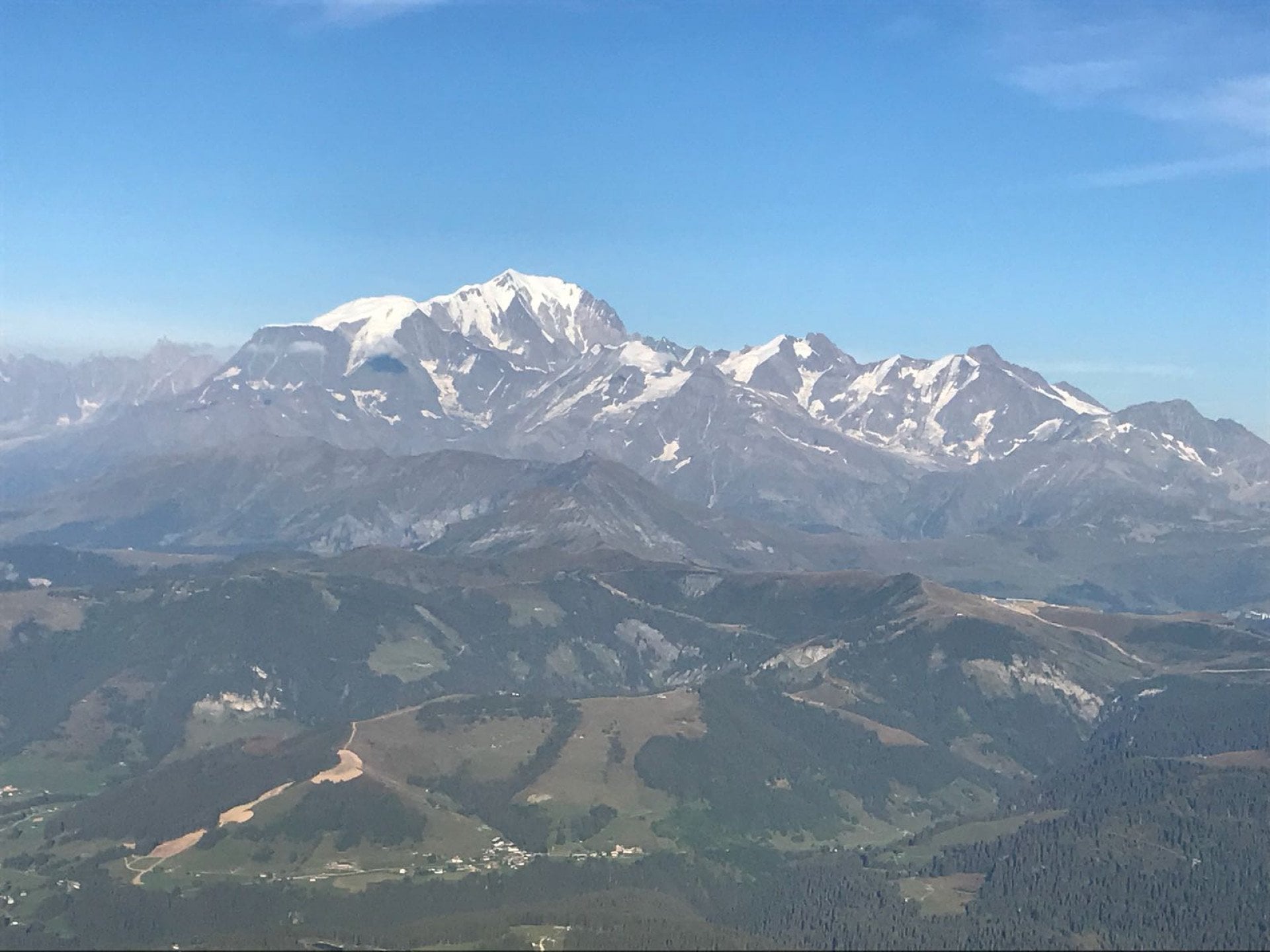 vol direction le mont blanc