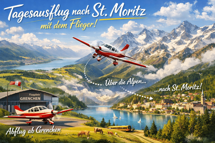 Winterzauber aus der Luft – Flug nach St. Moritz