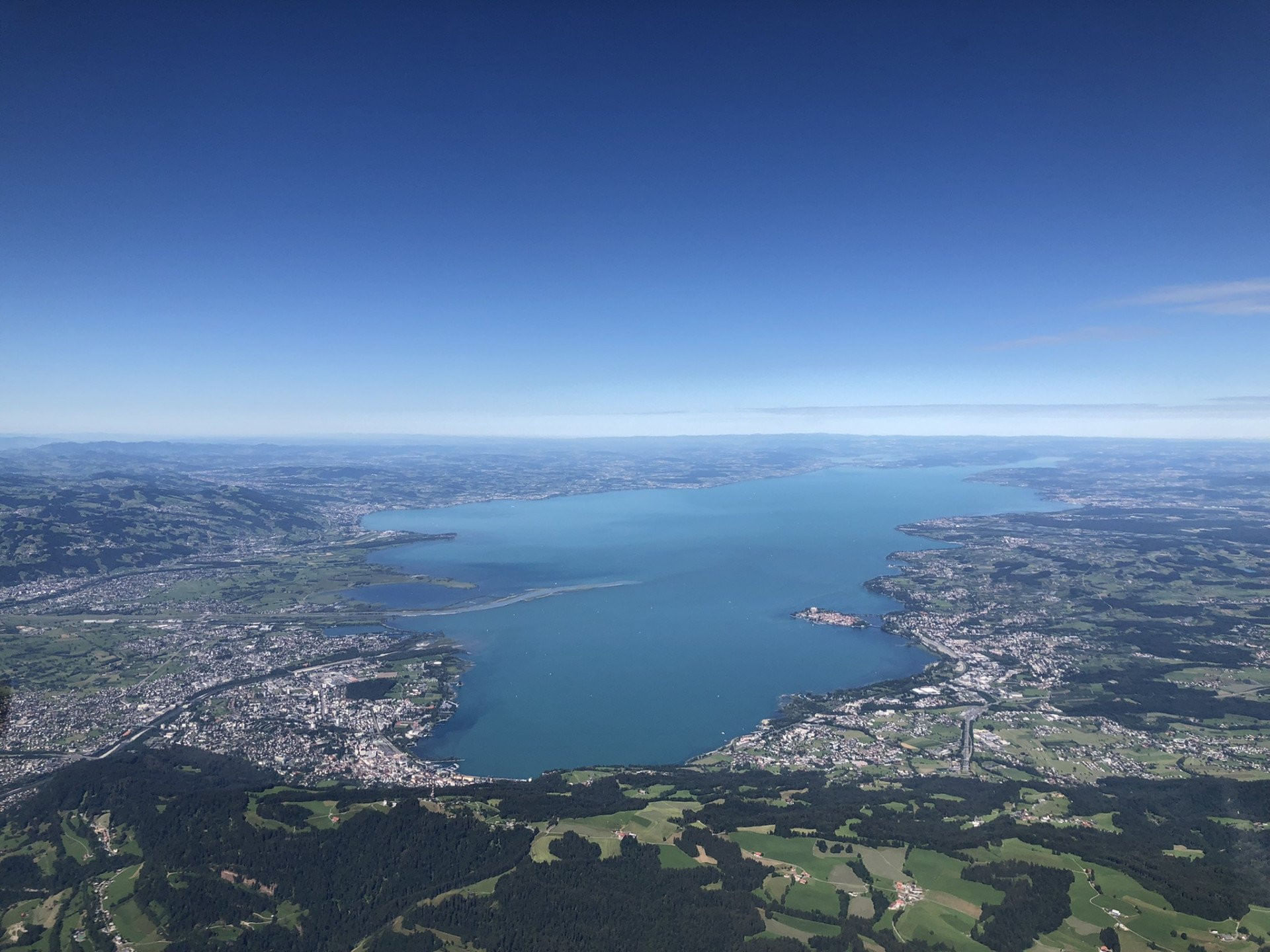 Schöner Bodensee und Rheinfall (Schweiz) Rundflug
