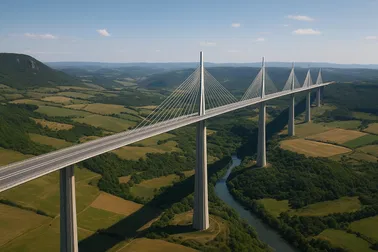 Viaduc de Millau en hélicoptère