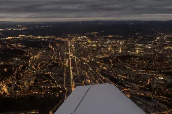La plaine du Forez vue du ciel