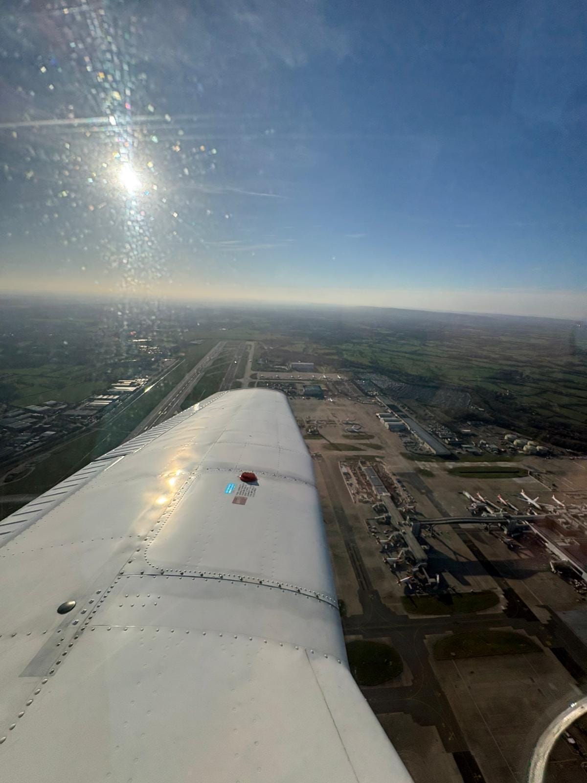 Kent, East Sussex, Gatwick and SE London from above.