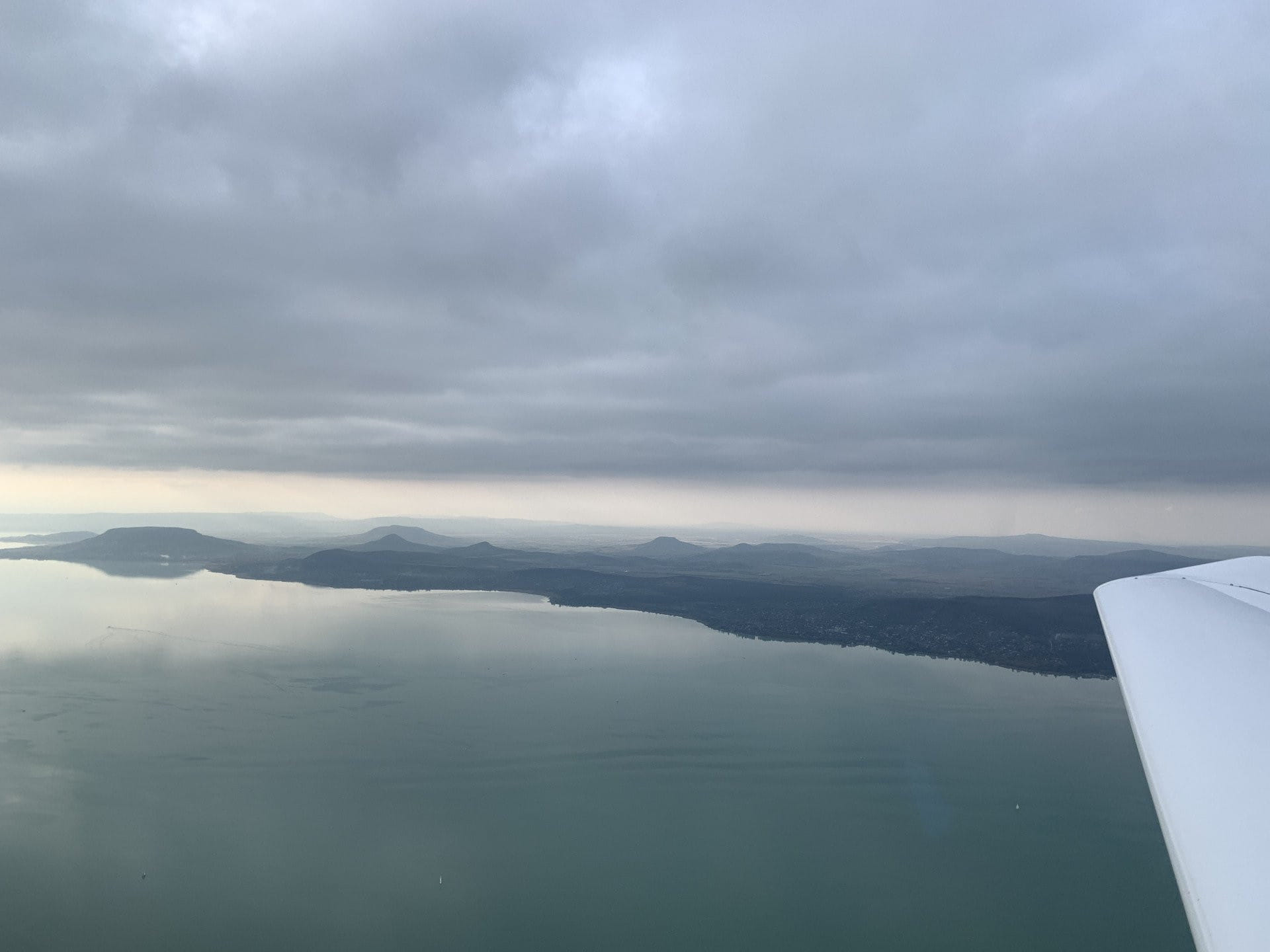 Flying over the Lake Balaton