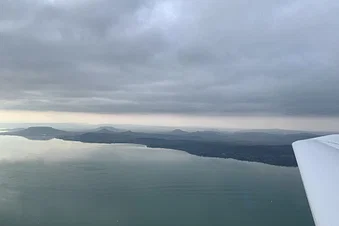 Flying over the Lake Balaton
