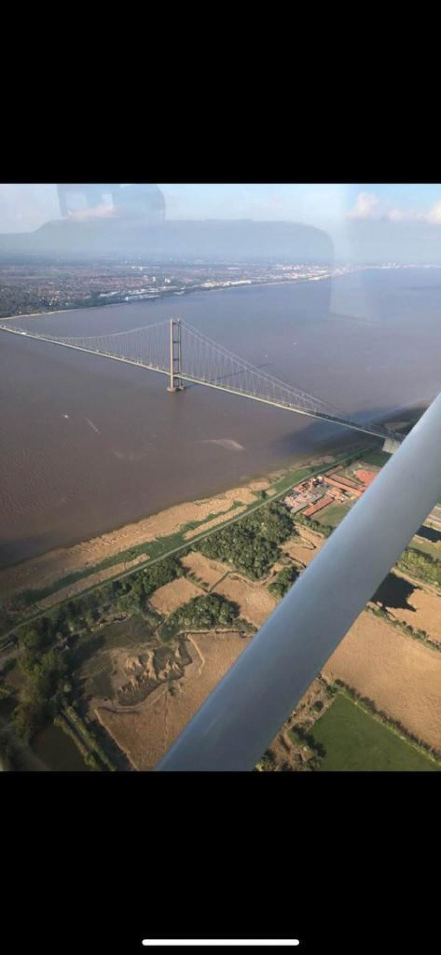 The Humber Bridge and Lincolnshire Coastline from the Air