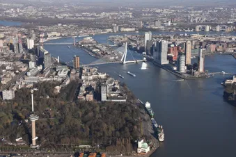 Overlooking Rotterdam city and harbour