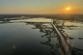 Découverte de la grade motte vue du ciel en hélicoptère