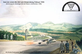 Anflug der Landebahn des Me262-Flugzeugwerkes bei Kahla