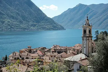 Lake Como from above in helicopter