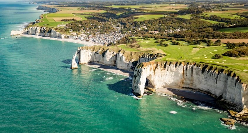 Falaises d'Etretat vue du ciel