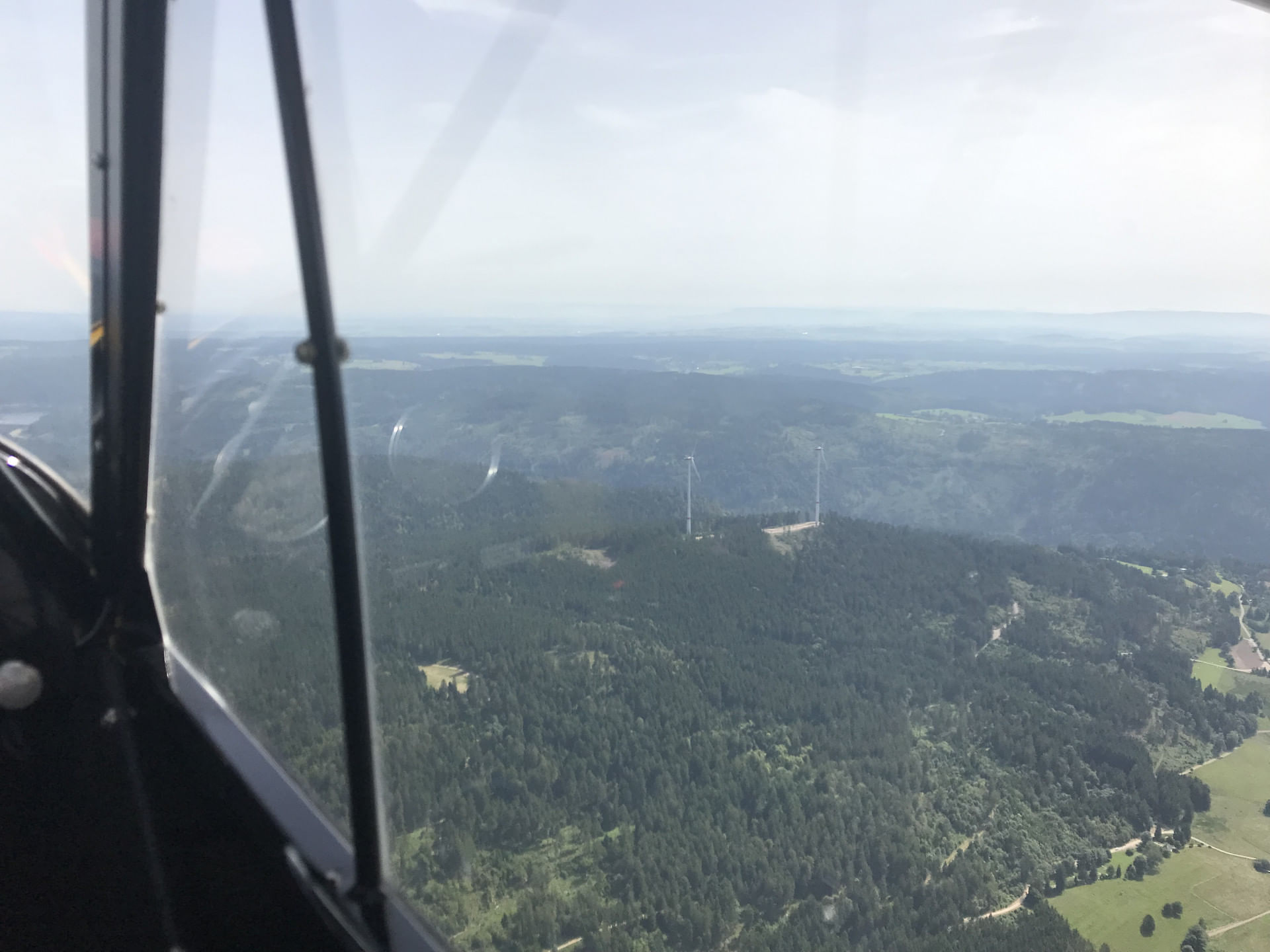 Over Black Forest and windmills