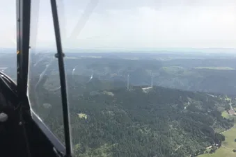 Over Black Forest and windmills