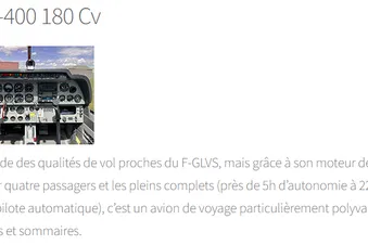 vue du cockpit et description