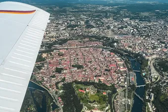 Vue aérienne de la vielle ville de Besançon