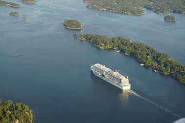 Flying over Stockholm and Stockholm's archipelago