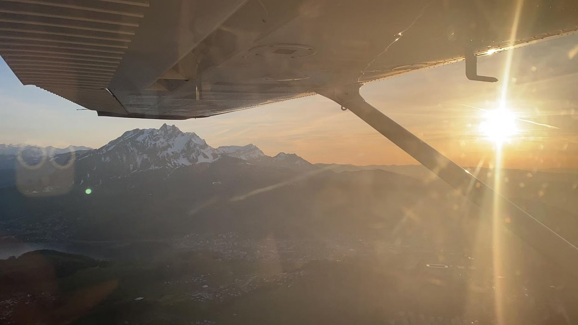 Zentralschweiz bei Sonnenuntergang