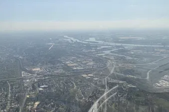 Bremen von oben inklusive Weserstadion und Bunker Valentin