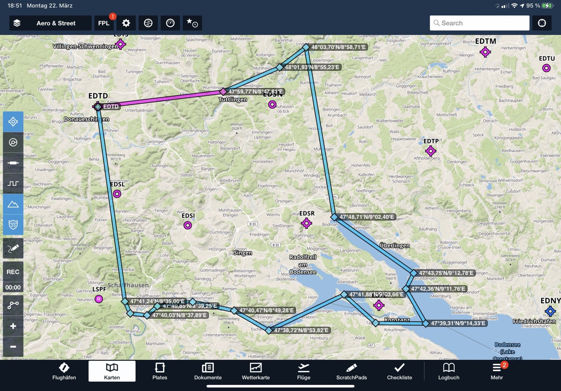 Bodensee-Rundflug (nur für 4 Fluggäste buchbar)