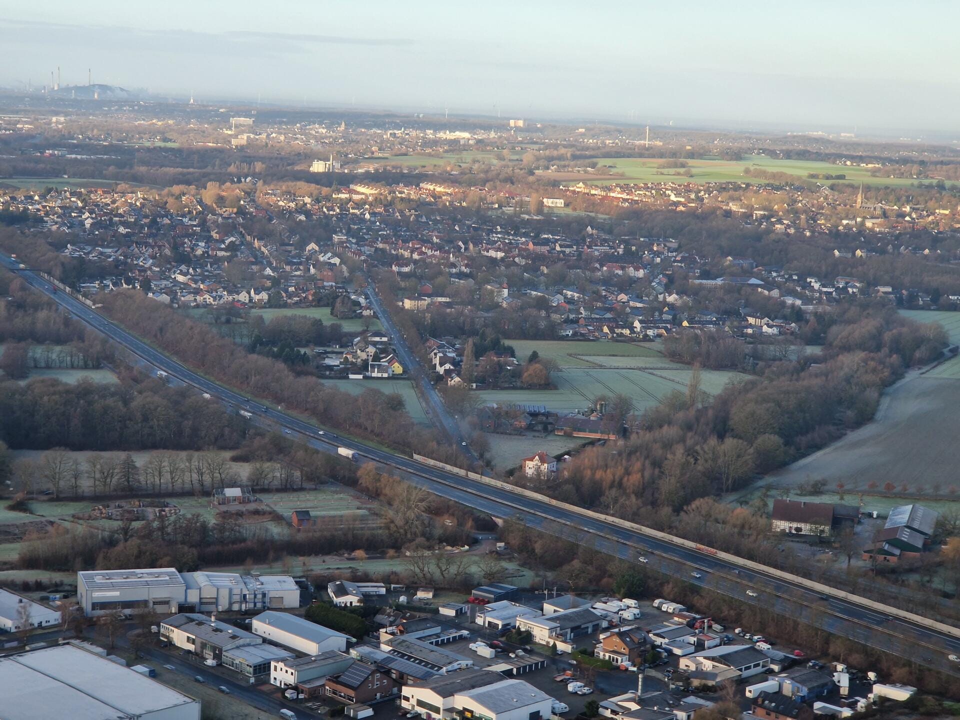 Flughafen Dortmund, Ruhrgebiet und zurück ins Münsterland