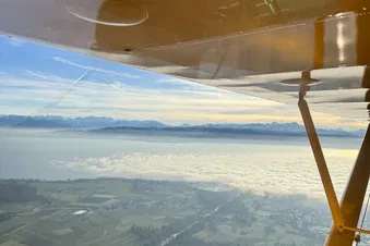 Bodensee und Allgäu von oben mit einem historischen Flugzeug