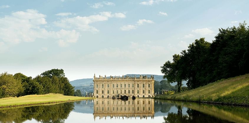 Chatsworth House from the Air, departure Burton