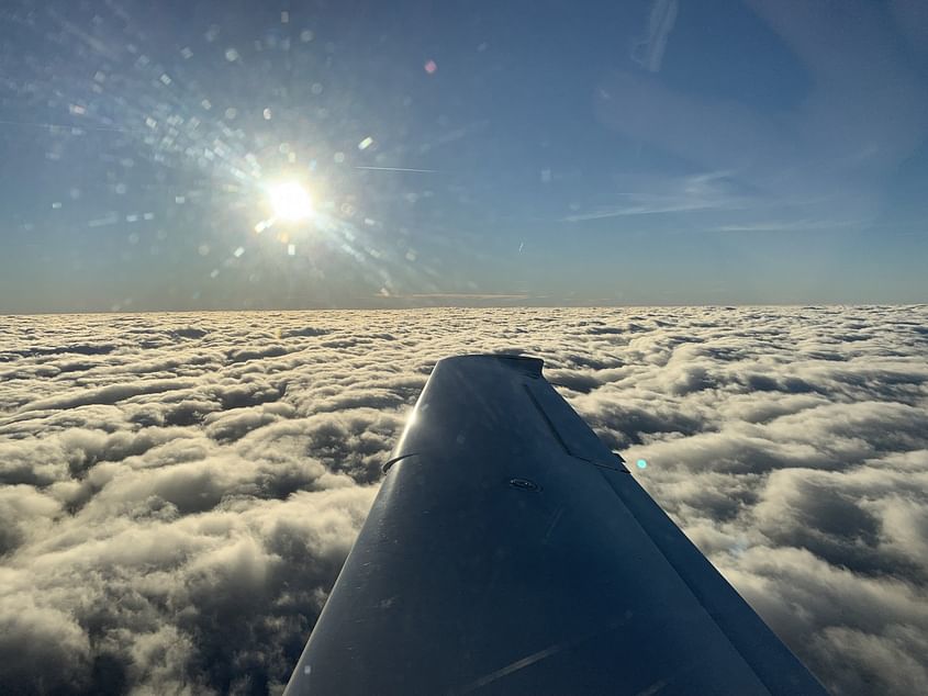 Flug in die Alpen