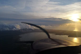 Vol au-dessus du bassin d'Arcachon et des lacs du Médoc