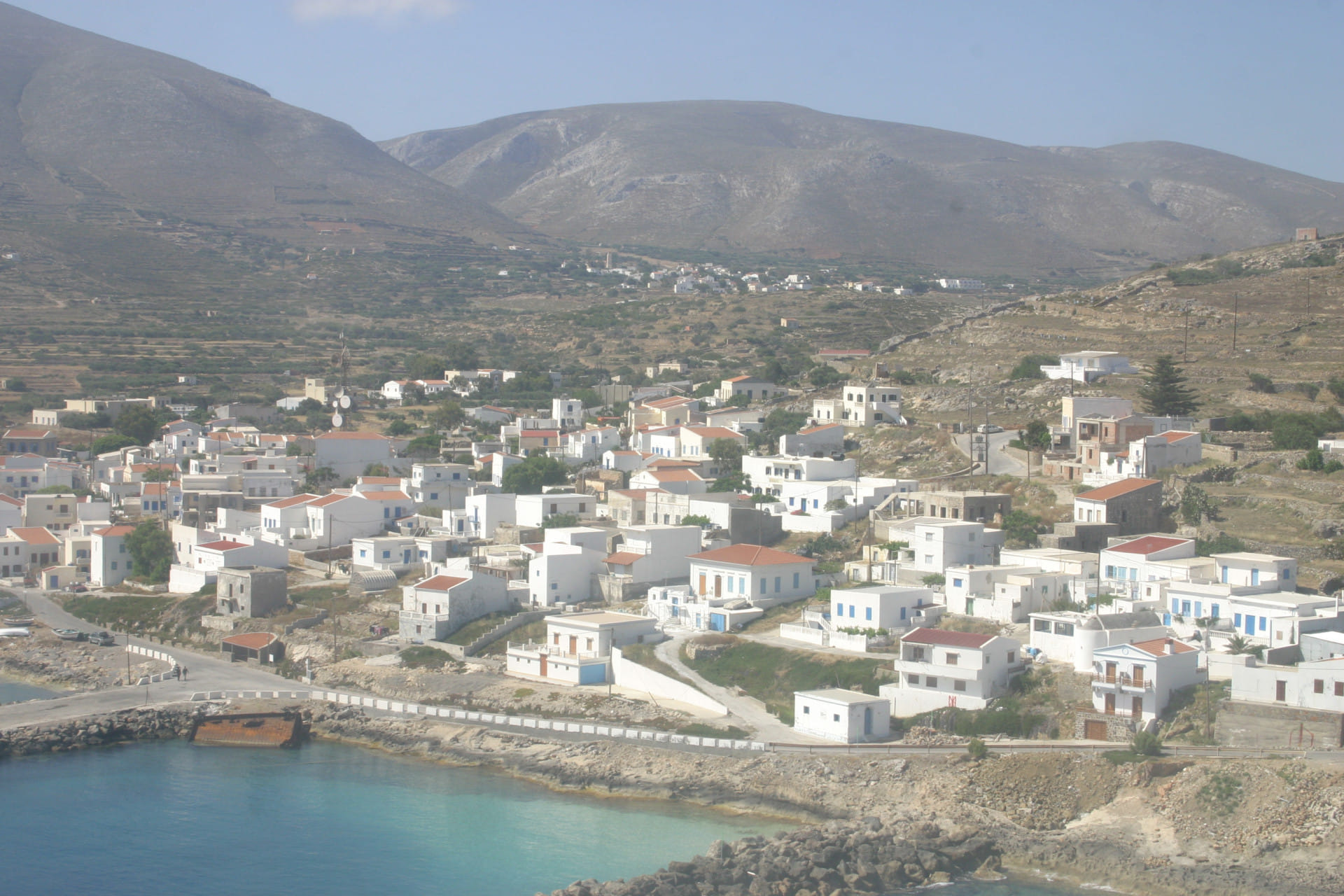 Fry, the only town on the Island from the air while approaching