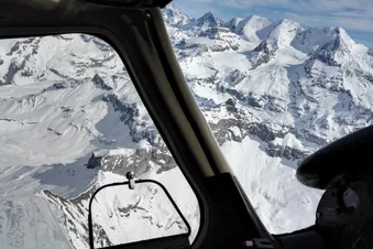 Berner Alpen, Rhonetal und Landung in Sion