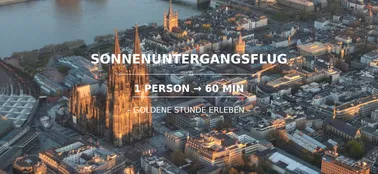 Sonnenuntergangsflug über Köln - 60 Min./1 Person