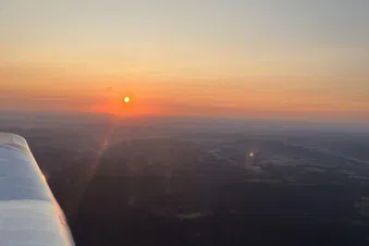 Vol coucher de soleil Vosges Alsace