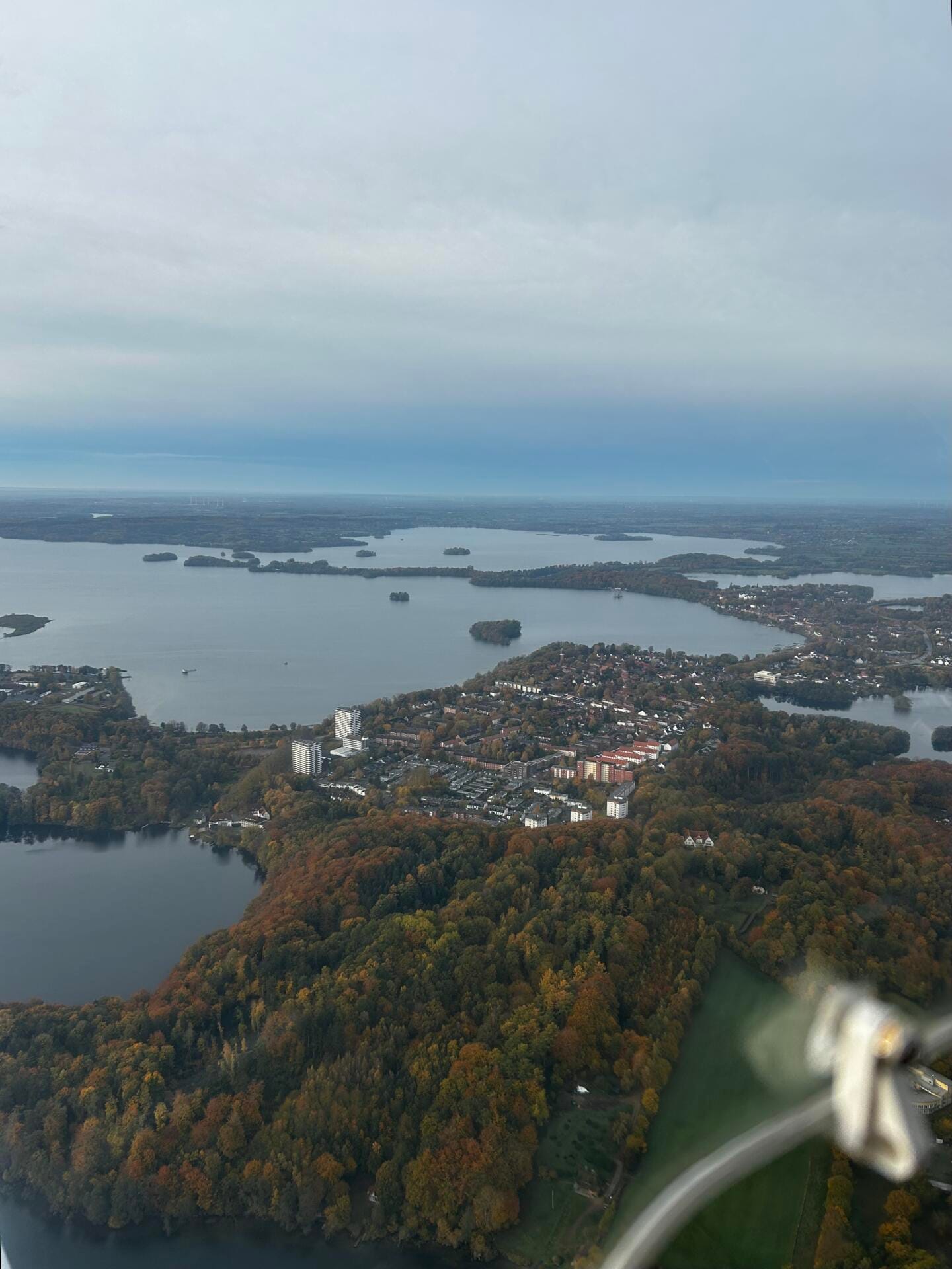 Lübecker Bucht und der Plöner See von oben