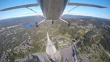 Sightseeing over Oslo in a "Cub"
