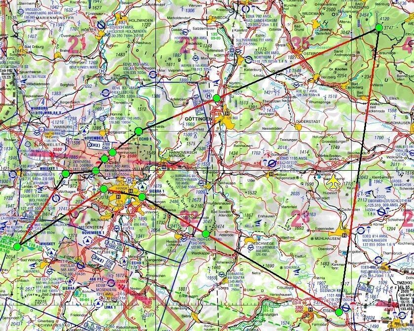 Großer Rundflug über Kassel / Edersee / Wartburg / Brocken