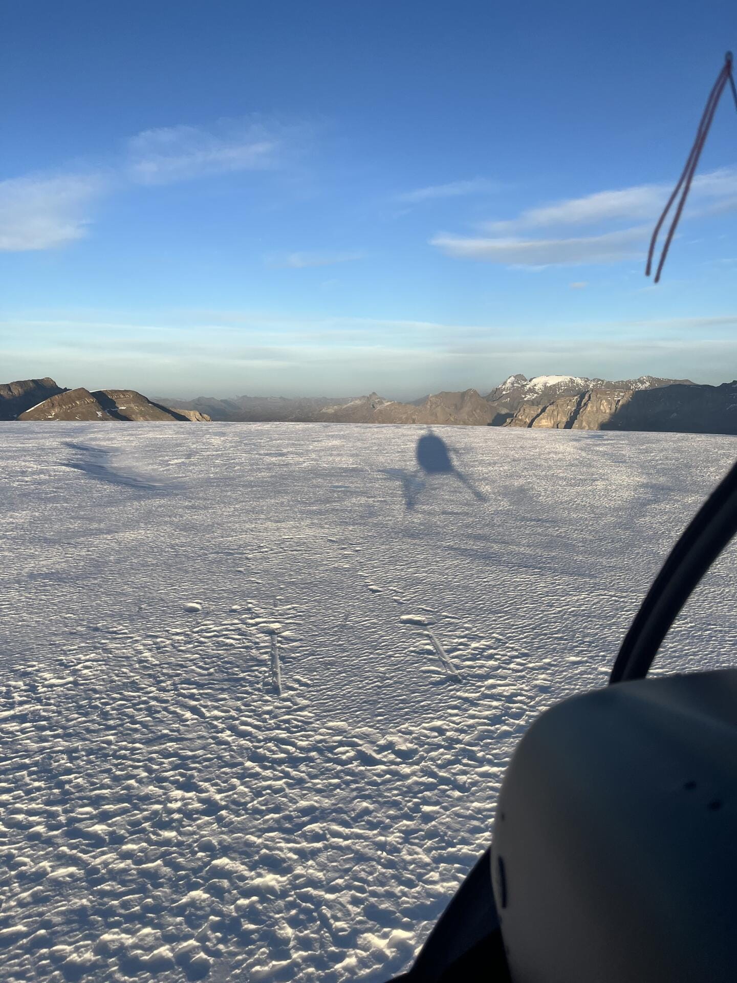Helicopter Landing on a glacier at 10'000feet - 3000m