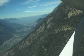 Berner Alpen, Rhonetal und Landung in Sion