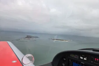 The two islands that form Helgoland, almost there