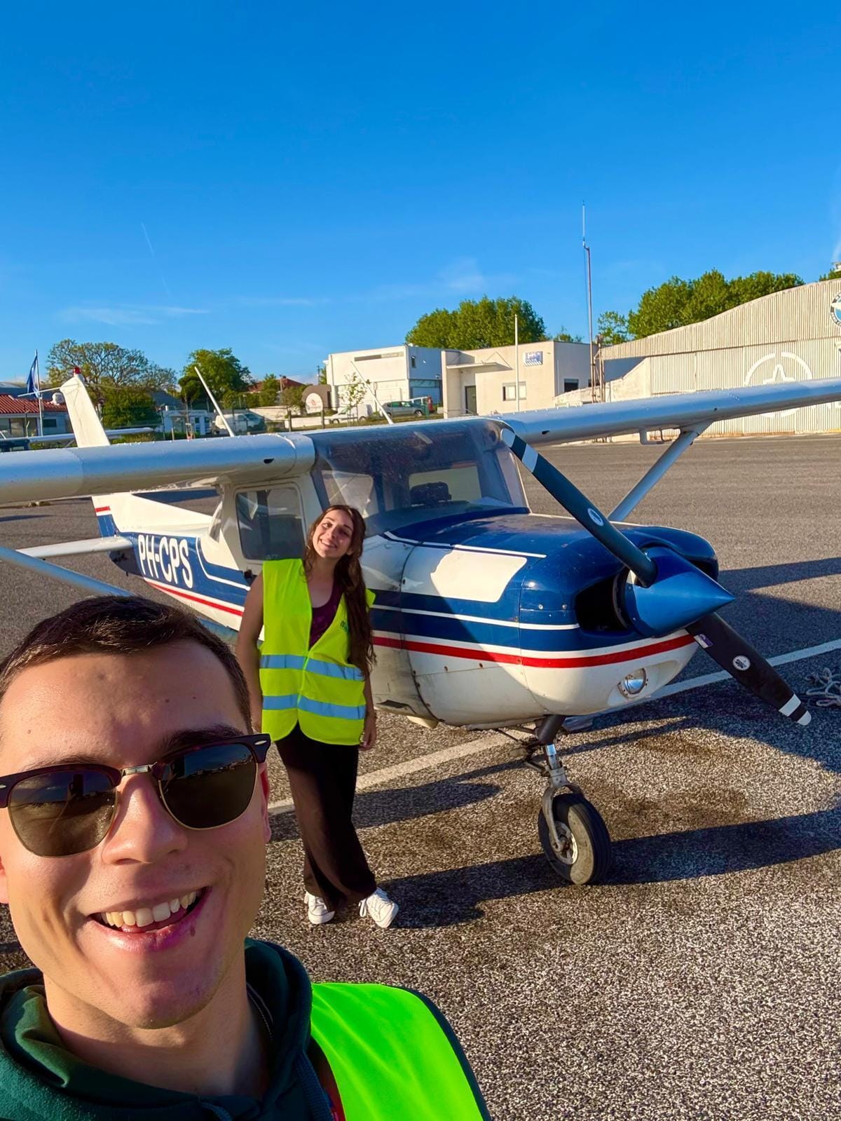 Happy passenger after the flight