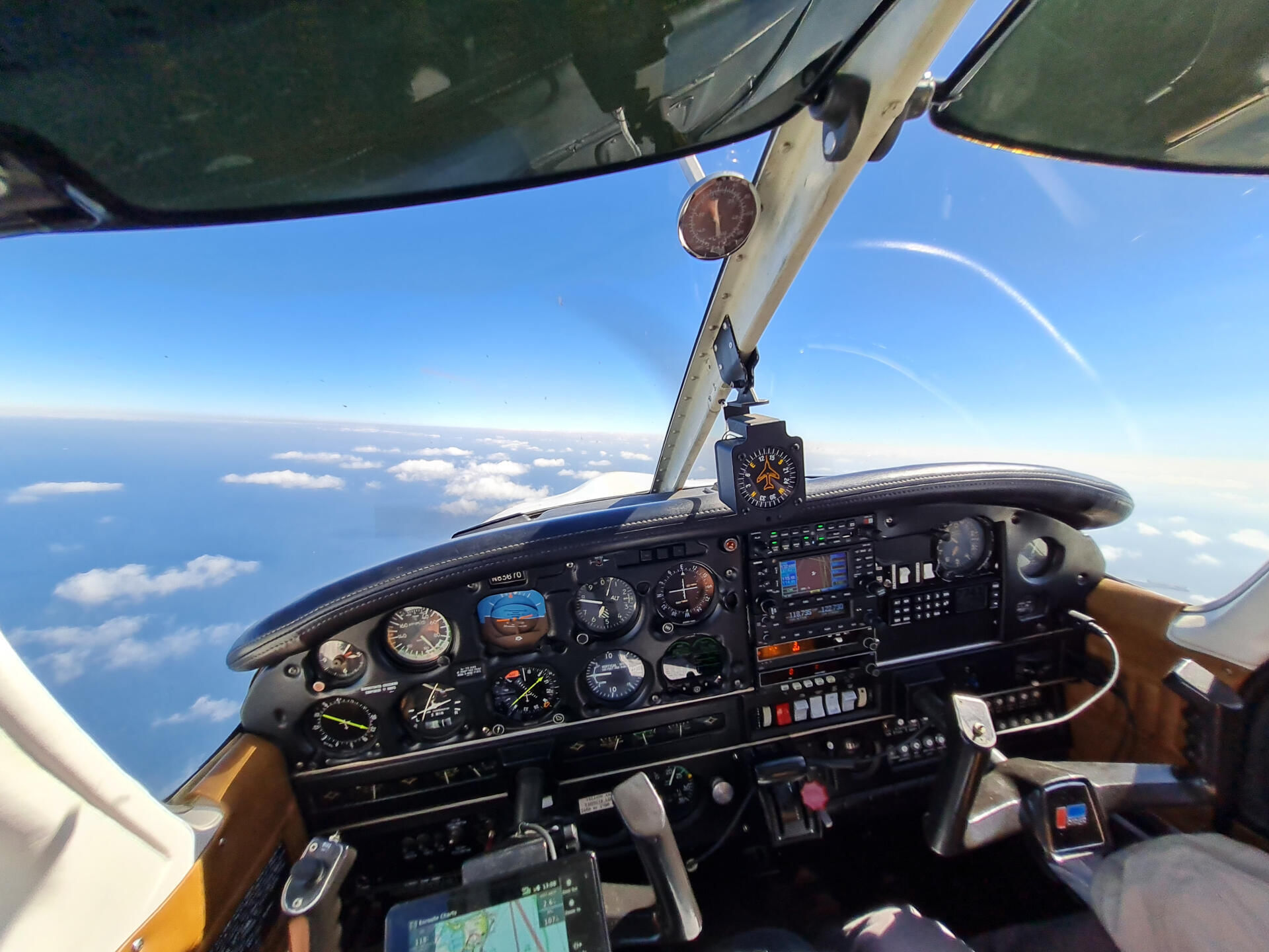 in 5800 ft über Wasser in Richtung Usedom