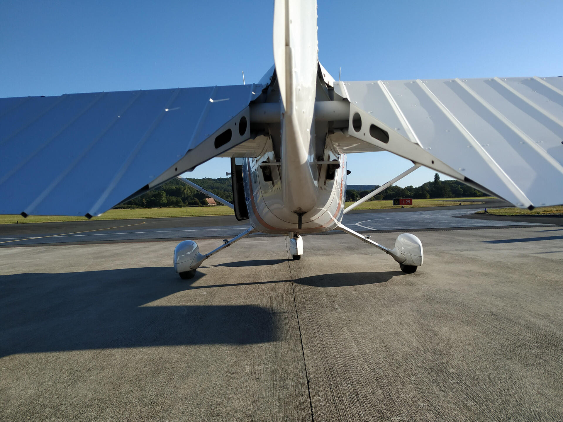 Vue depuis la queue de l'appareil