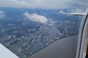 Rundflug über Bremerhaven