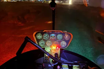Vol de nuit en hélicoptère autour de Lyon