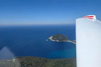 Enfola Headland, easy to spot and used as a navigational reference