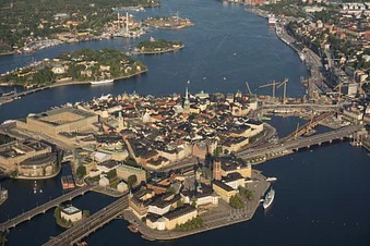 Flying over Stockholm and Stockholm's archipelago 